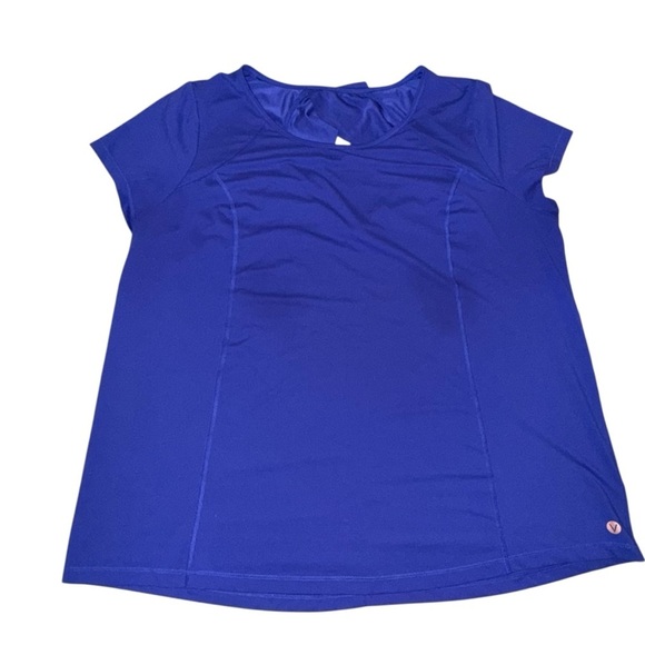 LANE BRYANT Wicking Active Tee Cutout Ruffle Back - 18/20 Blue - Picture 6 of 13